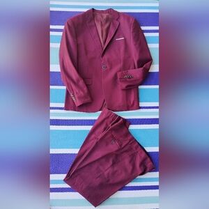 Men's Burgundy Blazer and Pants Set